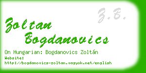 zoltan bogdanovics business card